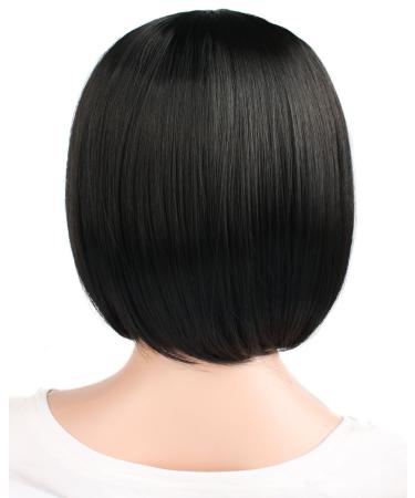 Shop MapofBeauty Natural Short Straight Wigs with Smooth Bangs - Black & Black-Brown for Ladies | International Shipping Available - Buy Online on GoSupps.com
