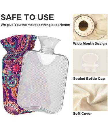 Naanle Vintage Paisley Hot Water Bottle with Cover - 1L Heat Bottle for Back Pain Relief & Cold Therapy - International Shipping Available - Buy Online on GoSupps.com