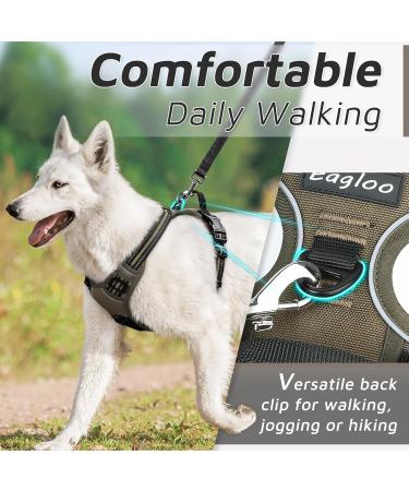 Eagloo Large Dog Harness for Training | Adjustable Anti-Pull Harness with Reflex Strips | Chest Harness for Labrador & Large Breeds | Brown XL (1 Pack) - Buy Online on GoSupps.com