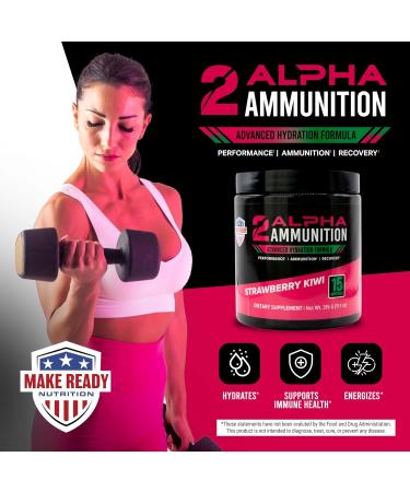 2ALPHA Strawberry Kiwi Hydration Powder - 315g Energy Drink & Immune Support Supplement | Vitamin C Calcium Magnesium for Shooting Sports - Buy Online on GoSupps.com