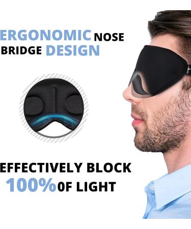 Wajdan 100% Blackout Sleep Mask for Men & Women - Ultra Soft & Comfortable Eye Mask for Sleeping with Zero Eye Pressure - Includes Storage Pouch & Earplugs - Buy Online on GoSupps.com