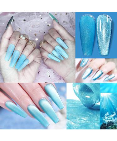 NAILGIL Cat Eye Gel Nail Polish with Magnet Jelly Blue Cat Eyes Gel Polish Galaxy Soak off Holographic Cats Eye Gel Polish Magnetic for Nail Art Manicure Salon DIY at Home- 06 Crystal Blue - Buy Online on GoSupps.com