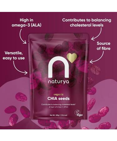 Naturya Organic Raw Chia Seeds 300g - Superfood Rich in Omega-3 & Fiber - Buy Online on GoSupps.com