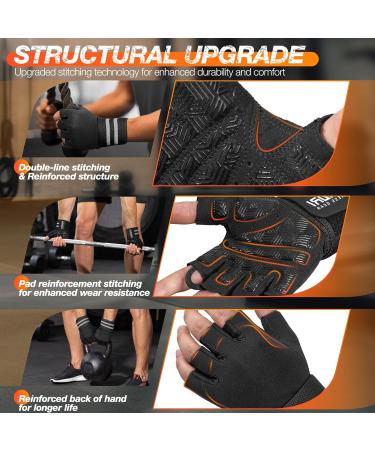 SIMARI Workout Gym Gloves Weight Lifting Gloves with Wrist Wrap Support SBR Pad Grip for Full Palm Protection - Fingerless - black - medium - Buy Online on GoSupps.com