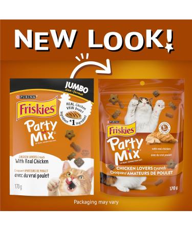 Friskies Party Mix Cat Treats Chicken Lovers Crunch with Real Chicken - 170 g Pouch (1 Pack) Chicken Lovers Crunch 170 g (Pack of 1) - Buy Online on GoSupps.com