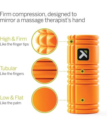 Grid Patented Multi-Density Foam Massage Roller - Orange Original (13-Inch) | For Back, Body, Legs - Exercise, Deep Tissue Massage, Muscle Recovery | Relieves Pain, Improves Mobility & Circulation - Buy Online on GoSupps.com