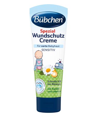 little boy Bubchen Special wound protection cream sensitive wound healing ointment wound and healing ointment for soft baby skin with chamomile and cod liver oil quantity 1 x 75 ml
