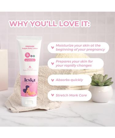 LESKA Maternity Hydrating Lotion | STAGE A: PREPARE Supple Belly Lotion (Pregnancy Months 1-5) | Part of a Complete 3-Stage Pregnancy Skincare System | New Mom Gifts (4oz) Supple Belly Lotion (1-Pack) - Buy Online on GoSupps.com