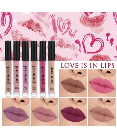 6 Color Matte Lip Gloss Set | Velvet Moisturizing Waterproof Lip Glaze | Long Lasting Nude Tint Liquid Lipstick Kit - Buy Online on GoSupps.com