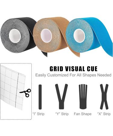 GNCLOUD Kinesiology Tape 2 Rolls 5cm x 5m - Blue Elastic Muscle Support Tape for Exercise - Buy Online on GoSupps.com