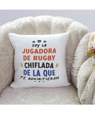 MUGFFINS RUGBY PLAYER woman Cushion Padding included - in Spanish - Todos te advirtieron - Funny gift - Pillow: cover and filling 15.7x15.7 inches Jugadora De Rugby - Buy Online on GoSupps.com