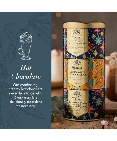 Whittard of Chelsea | Three Gift Hot Chocolate Tower Stacking Tin | Gift Set For Men & Women | Luxury White & Salted Caramel Flavoured Hot Chocolates | 3 x 100g Tins - Buy Online on GoSupps.com