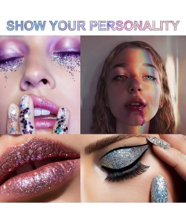 Body Glitter Gel Long Lasting Body Shimmer Gel Face Glitter for Body Face Lip Eye Hair Nails Glitter Makeup Liquid Body Glitter Gel for Festival Art Party Halloween Makeup (6 Pack) 5PCS Body Glitter Gel - Buy Online on GoSupps.com