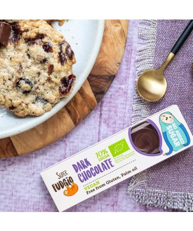  SUPER FUDGiO SUPER FUDGiO 9 x Sugar Free Organic Chocolate Bars Gluten Free Sugar Free Chocolate Snack Bitter Chocolate - Buy Online on GoSupps.com