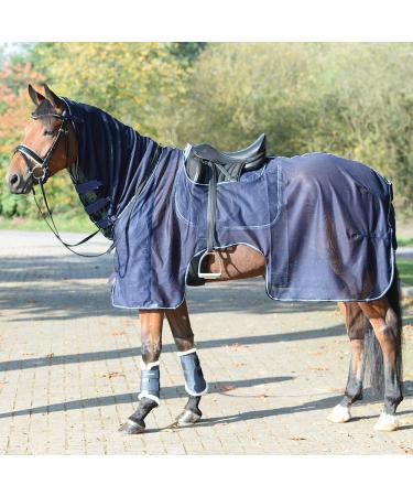 Busse Fly Riding Blanket Moskito III Navy with Neck Part 155 Navy