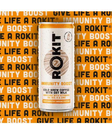 Rokit Immunity Boost Cold Brew Coffee & Oat M!lk 12 Count - Pack of 1 - Buy Online on GoSupps.com
