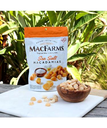 MacFarms Sea Salt Macadamia Nuts - 4 oz (Pack of 3) - Premium Hawaiian Nuts with Sea Salt - Healthy Snack Option - Buy Online on GoSupps.com