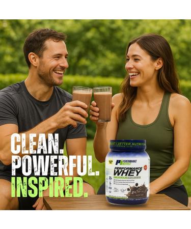 Performance Inspired Nutrition WHEY Protein Powder - All Natural - 25G - Contains BCAAs - Digestive Enzymes - Fiber Packed - Decadent Natural Chocolate 2 Pounds Decadent Natural Chocolate 2 Pound (Pack of 1) - Buy Online on GoSupps.com