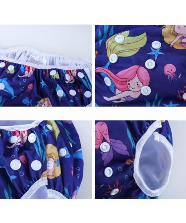 MIXIDON Reusable Swim Nappy | Adjustable Size Washable Baby Swimming Nappies | Mermaid Rainbow Elephant Design | 0-3 Years - Buy Online on GoSupps.com