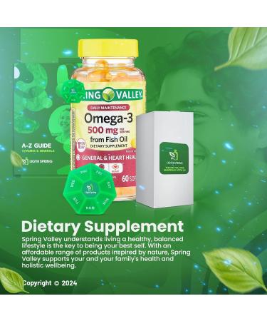 Omega-3 Fish Oil 500 mg 60 Softgels with Bundle Exclusive Vitamins & Minerals - A to Z - Better Ligth&Spring Guide - Buy Online on GoSupps.com
