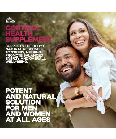 HerbaMe Cortisol Manager Supplement and Balance Mood with Ashwagandha & L-Tyrosine 120 Capsules Helps Maintain Healthy Energy Levels and Stress Relief Fatigue Reducer Pills - Buy Online on GoSupps.com