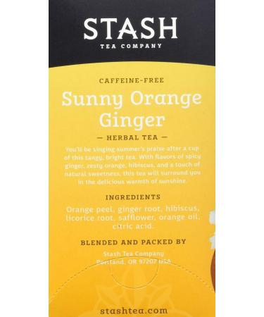 Stash Tea Sunny Orange Ginger 18 Count Orange Sipping Ginger 18 Count (Pack of 1) - Buy Online on GoSupps.com