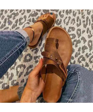 WCXTY Summer Bunion Orthopedic Sandals for Women - Brown, Size 6.5 - Buy Online on GoSupps.com