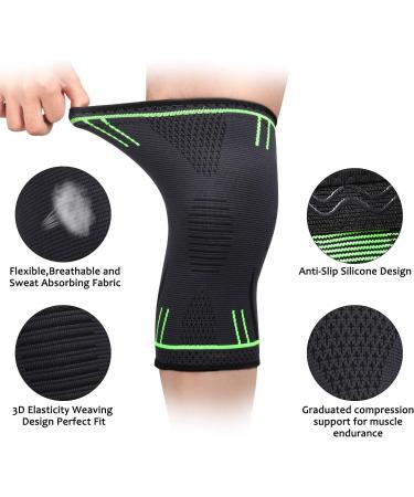 HHOOMY Kniebandage Compression Knee Sleeve - Elastic Sports Knee Protector for Running Walking Cycling & Basketball - Pain Relief Orthosis (L 42-47cm) - Buy Online on GoSupps.com
