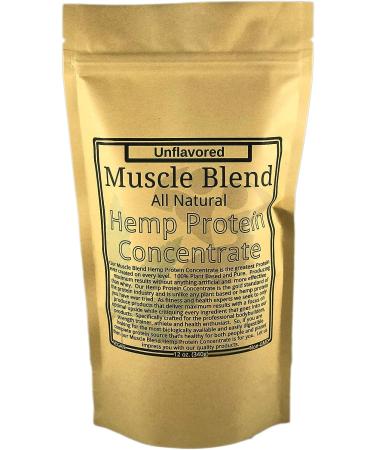 Raw Vegan Hemp Protein Concentrate Powder - 100% Pure Unflavored - Muscle Blend - 12 oz Pouch - Made in USA - Buy Online on GoSupps.com