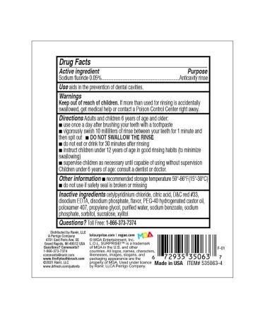 Firefly Kids Anti-Cavity Fluoride Rinse L.O.L. Surprise! Wild Melon Flavor Alcohol Free Formula ADA Accepted Helps Prevent Cavities 16 Ounce - Buy Online on GoSupps.com