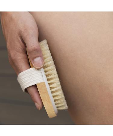 Relaxdays Bath Brush Set of 2 - Natural Bristles Back Brush & Round Massage Brush | Eco-Friendly Wooden Dry Brush for Spa Experience - Buy Online on GoSupps.com