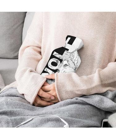 Hot Water Bottle with Lid - Wolf Design Rubber Bag for Pain Relief Cramps & Cold Therapy - Buy Online on GoSupps.com
