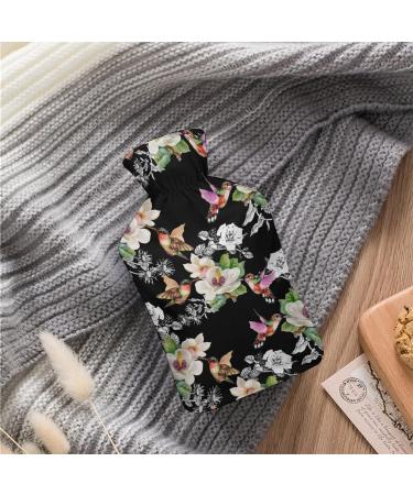 Flowers Birds Hot Water Bottle with Plush Cover - Hand Warmer for Adults & Kids | 26.5x15.3cm - Ideal for Cozy Comfort - Buy Online on GoSupps.com