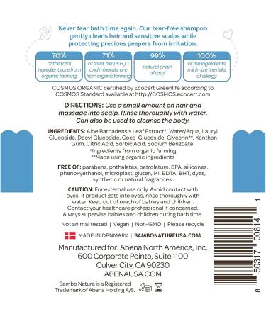 Bambo Nature Tear-Free Baby Shampoo 16.9 fl oz â€“ Gentle Organic Formula - Buy Online on GoSupps.com