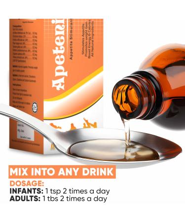 HERBOGANIC Apetenic Syrup - Appetite Booster Weight Gain Stimulant - A Natural Energy and Calorie Booster for underweight Men Women & Kids.Pack of 2 (8 oz) Each 8 Fl Oz (Pack of 2) - Buy Online on GoSupps.com