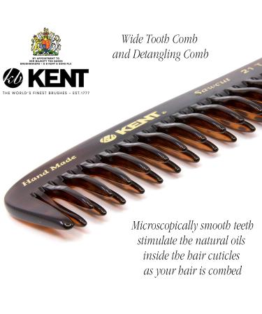 Kent 21T 8 Large Hair Detangling Comb - Wide Teeth for Thick Curly Hair - Handmade in England, Cellulose Saw-Cut - Long Hair Detangler for Wet/Dry - 1-Pack - Buy Online on GoSupps.com