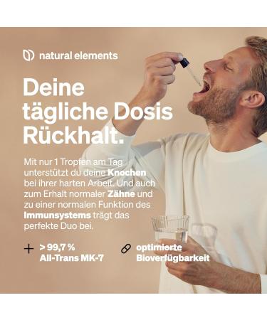 Vitamin D3 + K2 Drops 50ml - Premium Quality Highly Bioavailable Lab Tested Made in Germany - 99.7% All-Trans K2Vital  - Buy Online on GoSupps.com