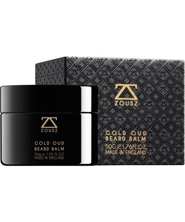 ZOUSZ Gold Oud Beard Balm for Men – Rich Earthy Scented Beard Butter with Natural Oils – Hydrates Softens & Fights Beardruff - Premium Skincare & Grooming for Beards - 50g