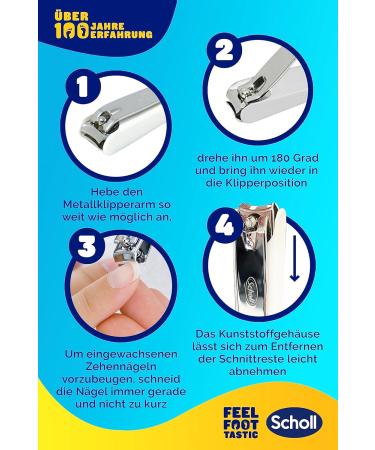 Scholl Nail Clip - Effortless Foot Grooming Tool for Hard & Thick Nails - Durable Lever System - Perfect for Well-Groomed Feet - Buy Online on GoSupps.com