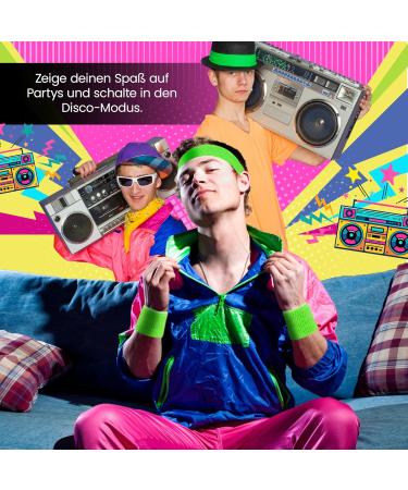 Welding Band & Headband Set - Neon 80s Outfit Accessories for Women | Fun Runs Team Building Pride Parties & Sports - Buy Online on GoSupps.com