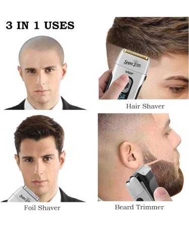 VGR Double Foil Electric Shaver for Men - 3 Speed Adjustable Razor Bald Head & Beard Trimmer Perfect Gift for Fathers & Boyfriends - Buy Online on GoSupps.com