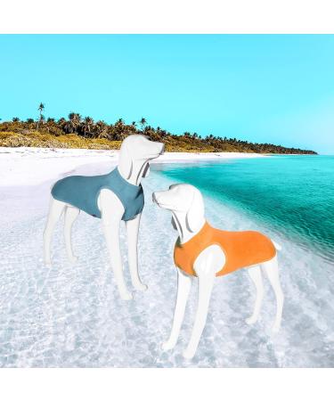 Kickred 2 Pack Dog Shirts - Fast Drying Breathable Sleeveless Vests for Medium & Large Dogs | Mint Blue & Orange Yellow Pet Clothing - Buy Online on GoSupps.com