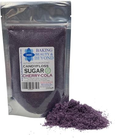 Baking Beauty and Beyond Premium Floss Sugar for Cotton Candy - Cotton Candy Flossing Sugar with Natural Ingredients Perfect for Every Occasion Bulk Floss Sugar 200g - Cherry-Cola Flavour Cherry Cola - Buy Online on GoSupps.com