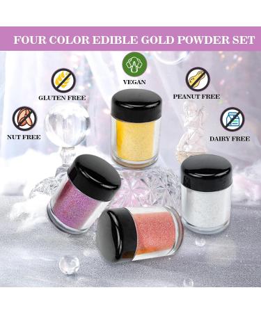Edible Glitter Set - 4 Colors | Food Glitter for Drinks Cocktails Cakes & More - Buy Online on GoSupps.com
