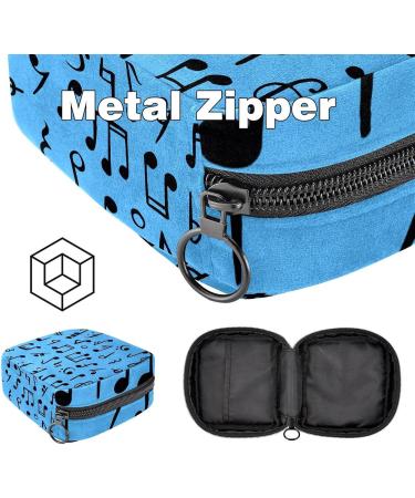 Buy Women's Music Notes Blue Binding-Up Bags | Stylish Tampon Storage with Zip Pockets - Perfect for Menstrual Needs - Buy Online on GoSupps.com