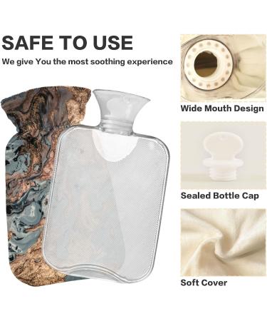 Luxurious Golden Blue Marble Heat Bottle - 1L BPA-Free Warm-Up Bag for Pain Relief & Hot/Cold Compress - Buy Online on GoSupps.com