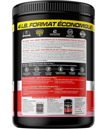 Whey Protein Powder | Six Star 100% Whey Protein Plus and Whey Protein Isolate & Peptides (Chocolate & Strawberry) 4 lbs each Triple Chocolate+ Strawberry 1.8 kg (Pack of 1) - Buy Online on GoSupps.com