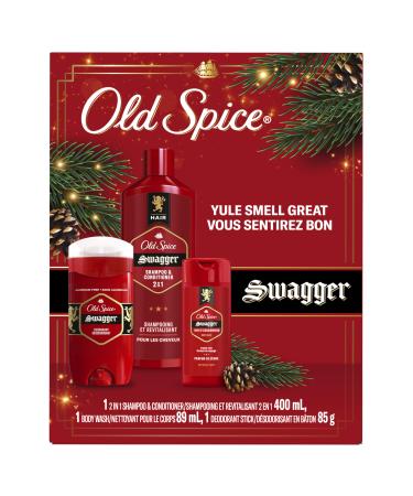 Old Spice Yule Smell Great Gift Set with Swagger 2in1 Shampoo & Conditioner 400 mL Red Collection Bodywash 89 mL and Deodorant 85g