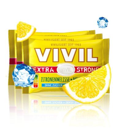 VIVIL Extra Strong Lemon Balm Pastilles - Sugar-Free & Vegan 78 x 25g - 26 Packs of 3 for Ultimate Freshness | International Shipping Available - Buy Online on GoSupps.com
