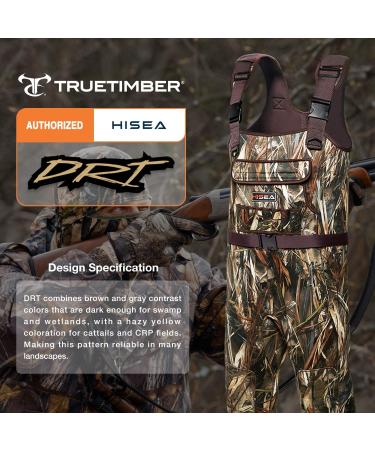 HISEA Neoprene Chest Waders with Boots - Truetimber Drt Camo, Size 11 | Men's Duck Hunting Waders - Buy Online on GoSupps.com